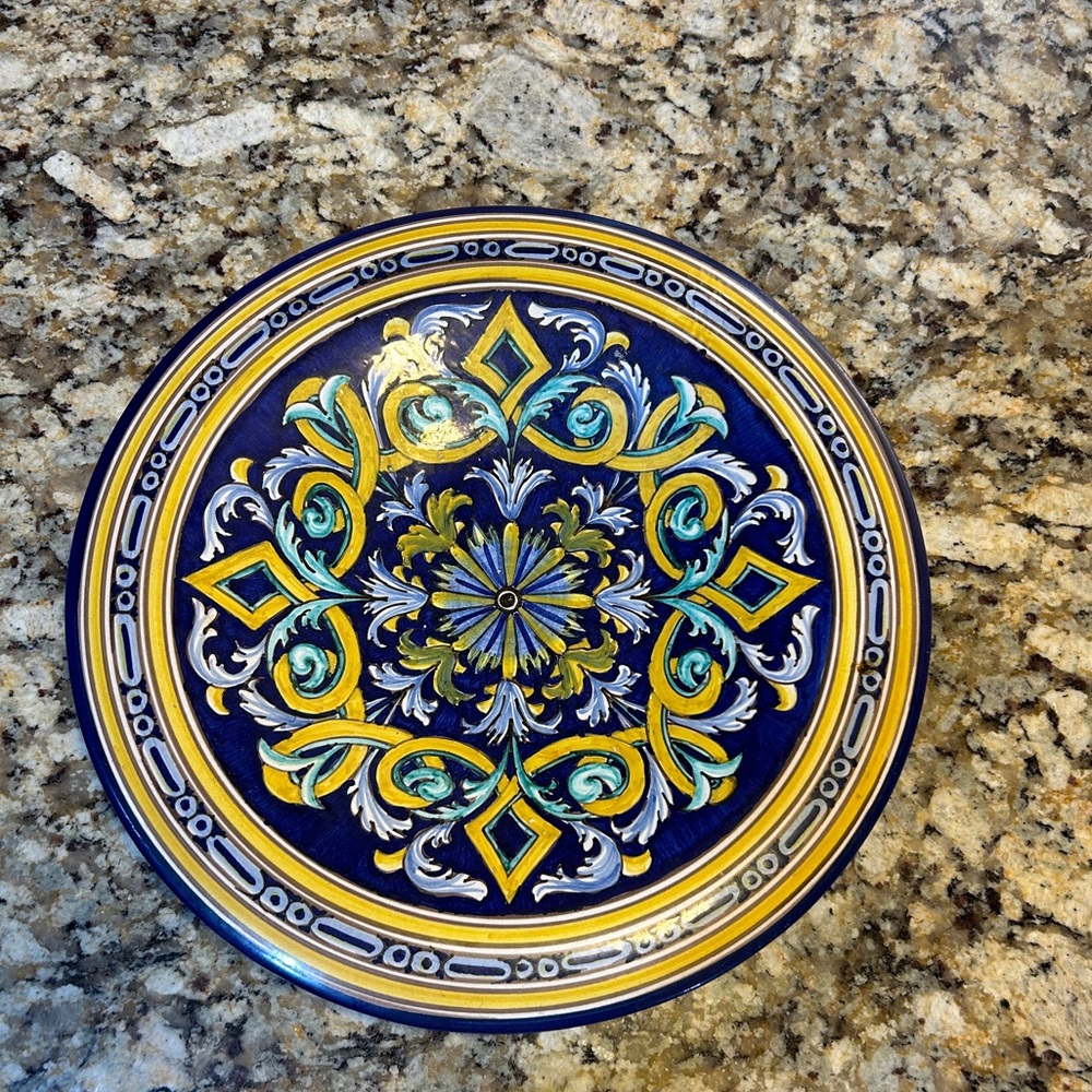 Ricco Deruta Hand Painted Pottery-12 inch plate (retail $200)